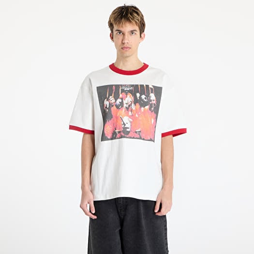 T-paita PLEASURES x Slipknot Self Titled Ringer Shirt White