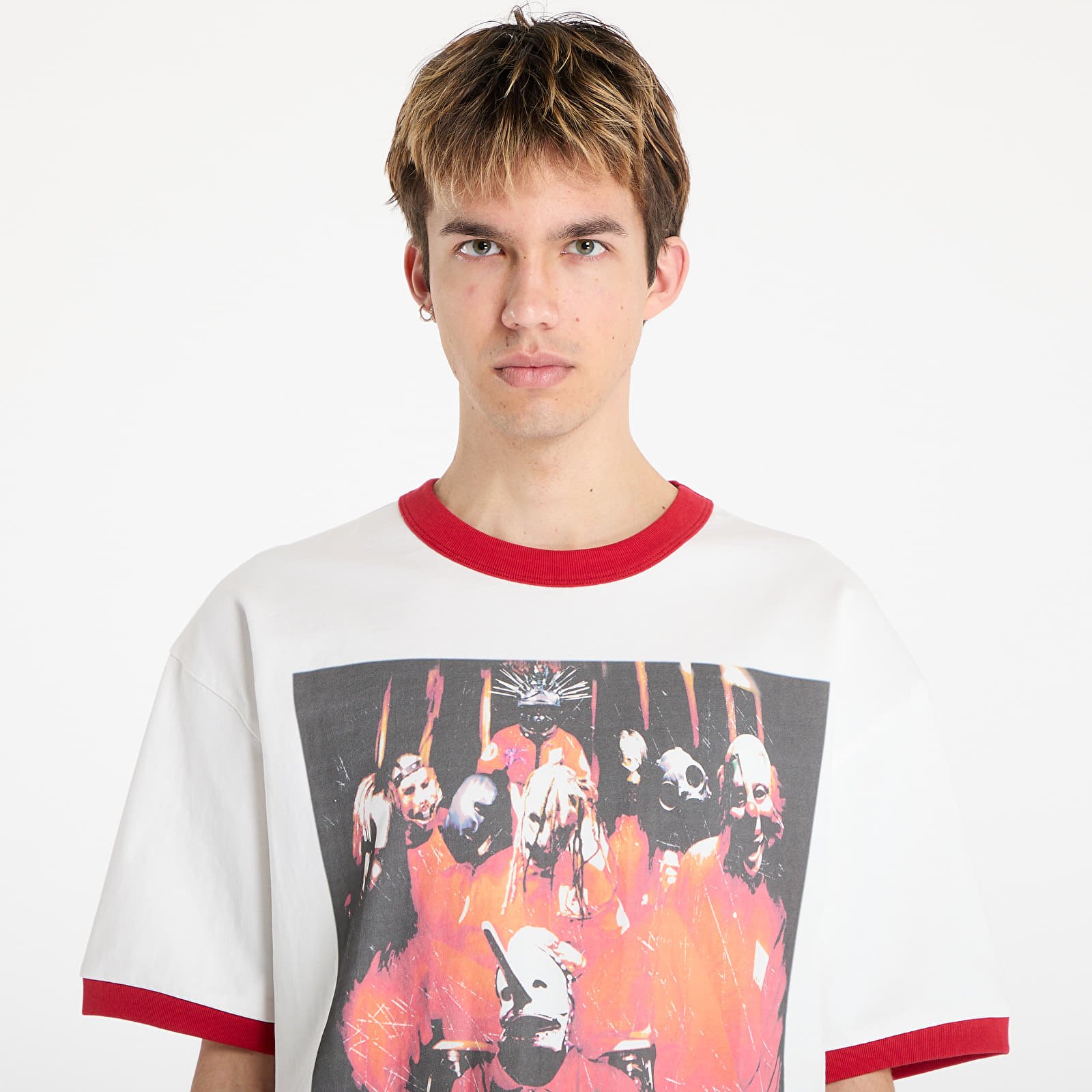 T-shirts PLEASURES x Slipknot Self Titled Ringer Shirt White