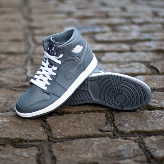 Jordan 1 mid cool grey white top