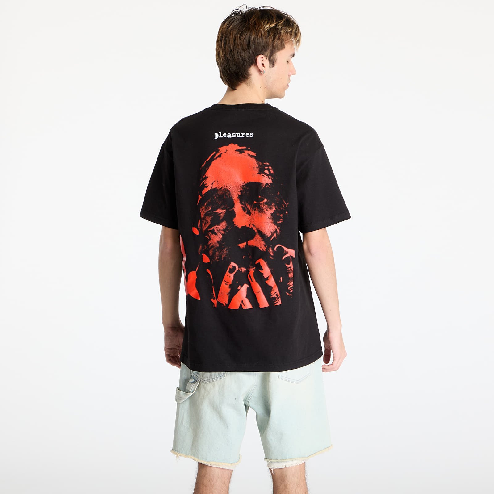 Männer T-Shirts PLEASURES x Slipknot Face T-Shirt Black