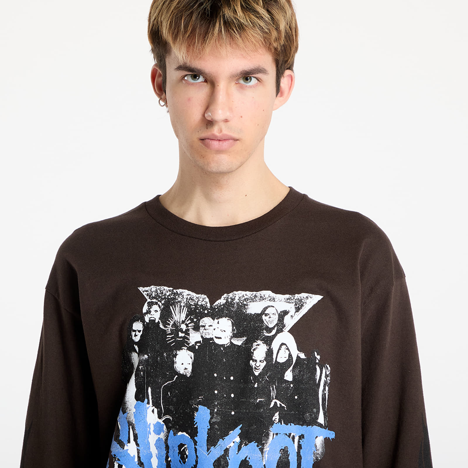 Men's T-shirts PLEASURES x Slipknot Compass Long Sleeve T-Shirt Brown