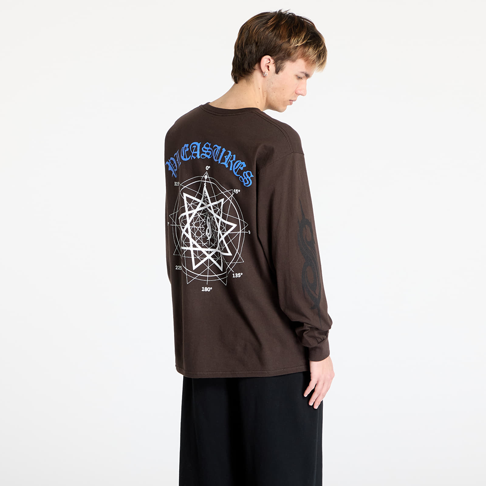 Men's T-shirts PLEASURES x Slipknot Compass Long Sleeve T-Shirt Brown