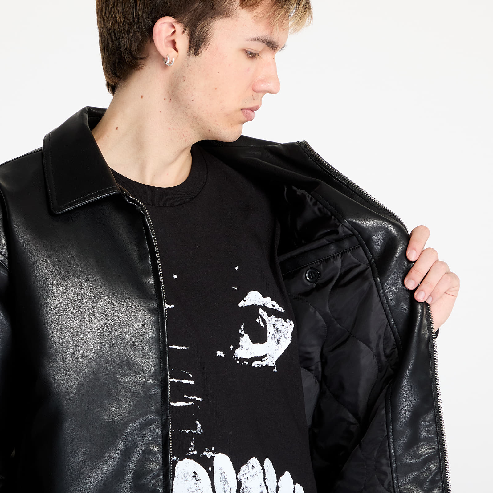 Men's jackets Wasted Paris Kingdom Curve Varsity Jacket Black