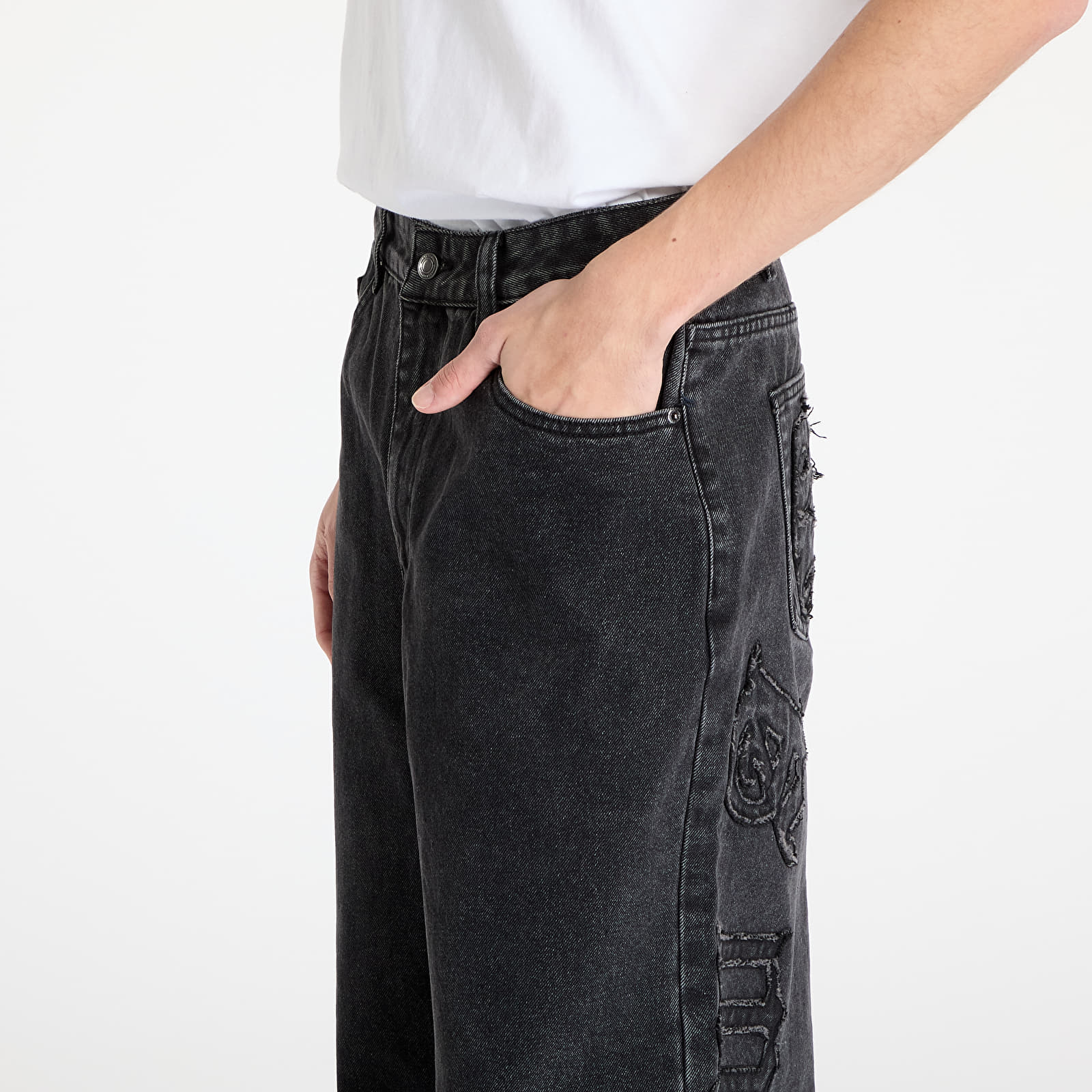 Džínsy Wasted Paris Kingdom Curve Destroy Casper Pant Faded Black
