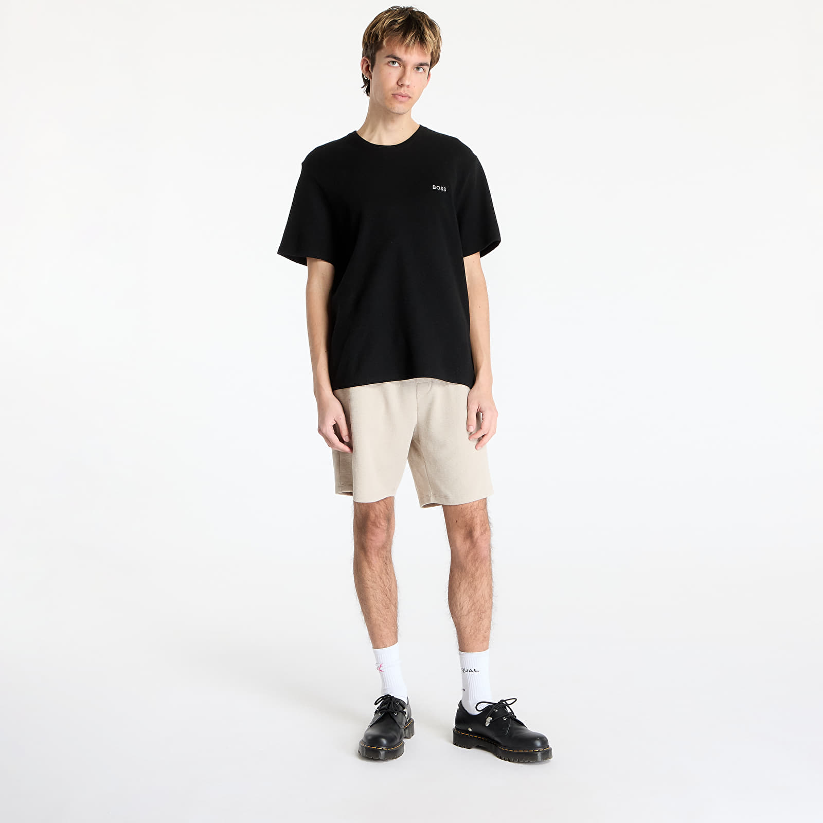 Šortky Hugo Boss Men's Waffle Shorts Beige