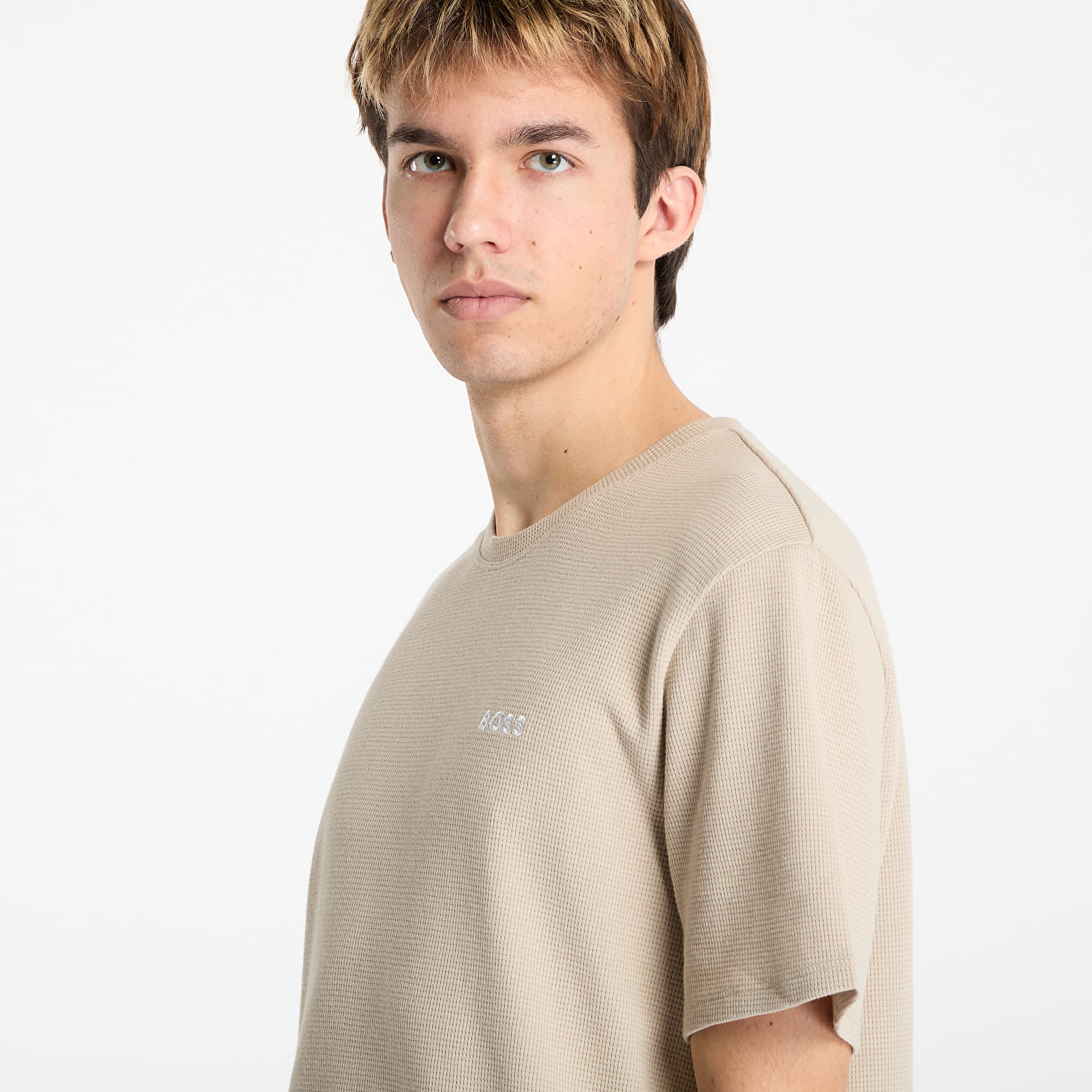Camisetas Hugo Boss Men's Waffle T-Shirt Beige