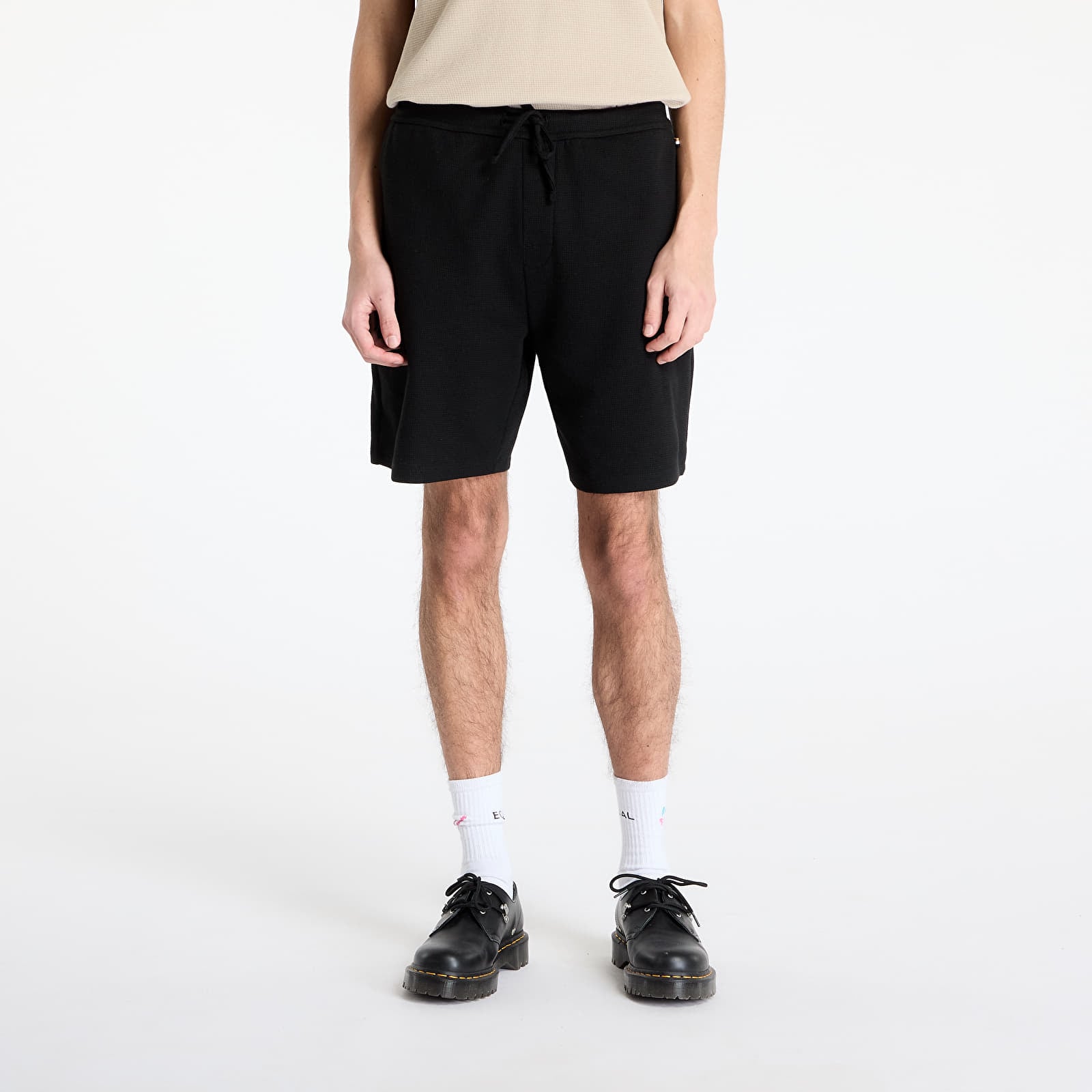 BOSS Waffle Shorts – Pantaloncini Pigiama Uomo In Misto Cotone, Con Coulisse E Logo Ricamato