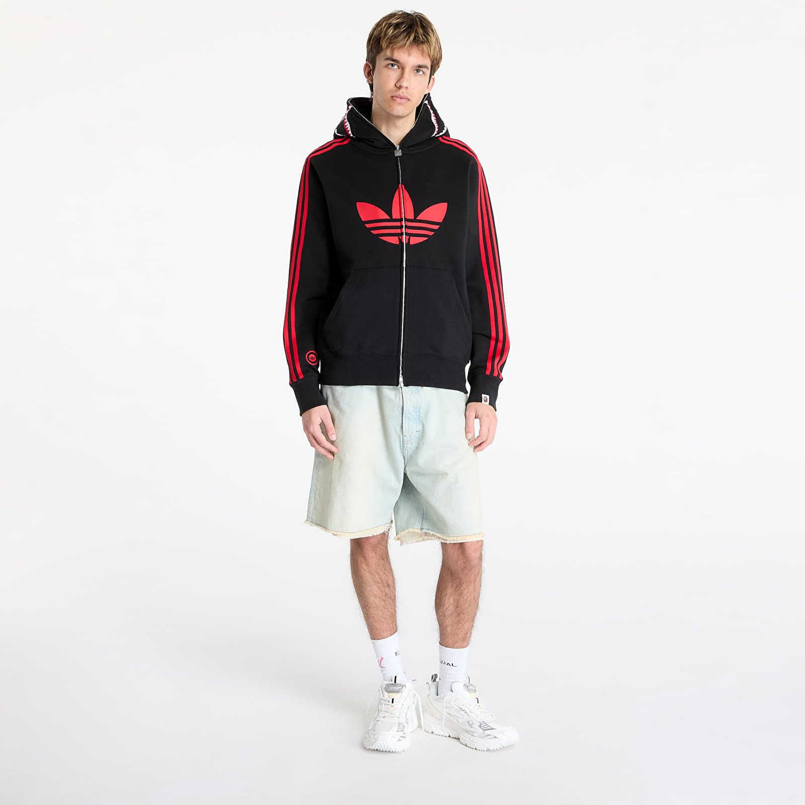 Sweatjacken und Sweatshirts adidas x BAPE Shark Full-Zip Hoodie Black