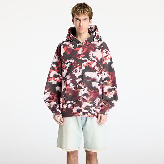 A BATHING APE Map Camo Shark Relaxed Fit Full Zip Hoodie UNISEX Red