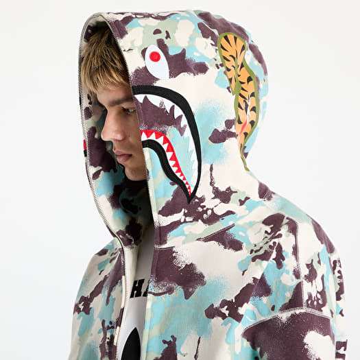 A BATHING APE Map Camo Shark Relaxed Fit Full Zip Hoodie UNISEX