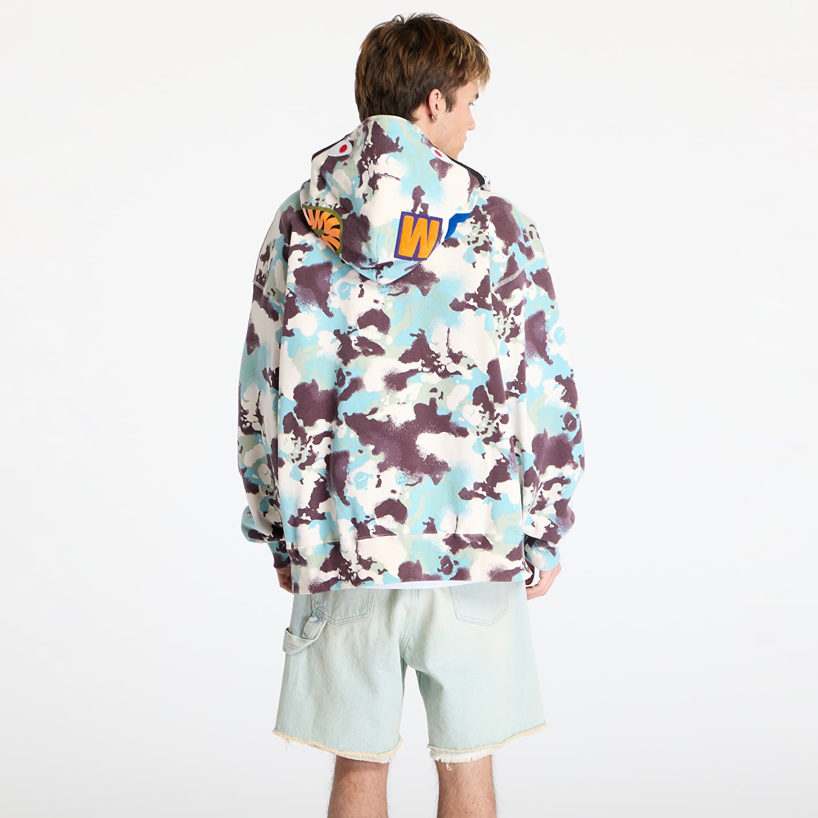 Sweatjacken und Sweatshirts A BATHING APE Map Camo Shark Relaxed Fit Full Zip Hoodie UNISEX Multicolor