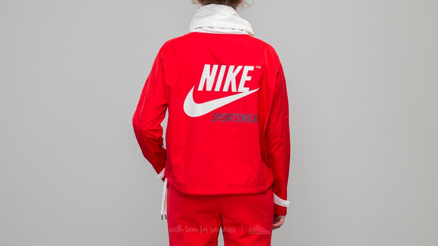 Jackets Nike Sportswear Archive Pullover Jacket White Red Footshop