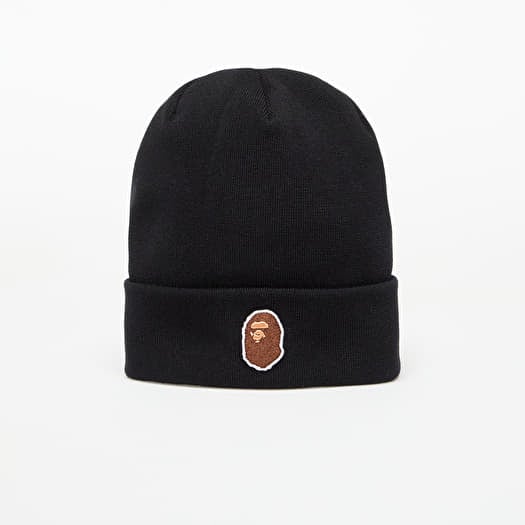 A BATHING APE One Point Ape Head Knit Cap Black