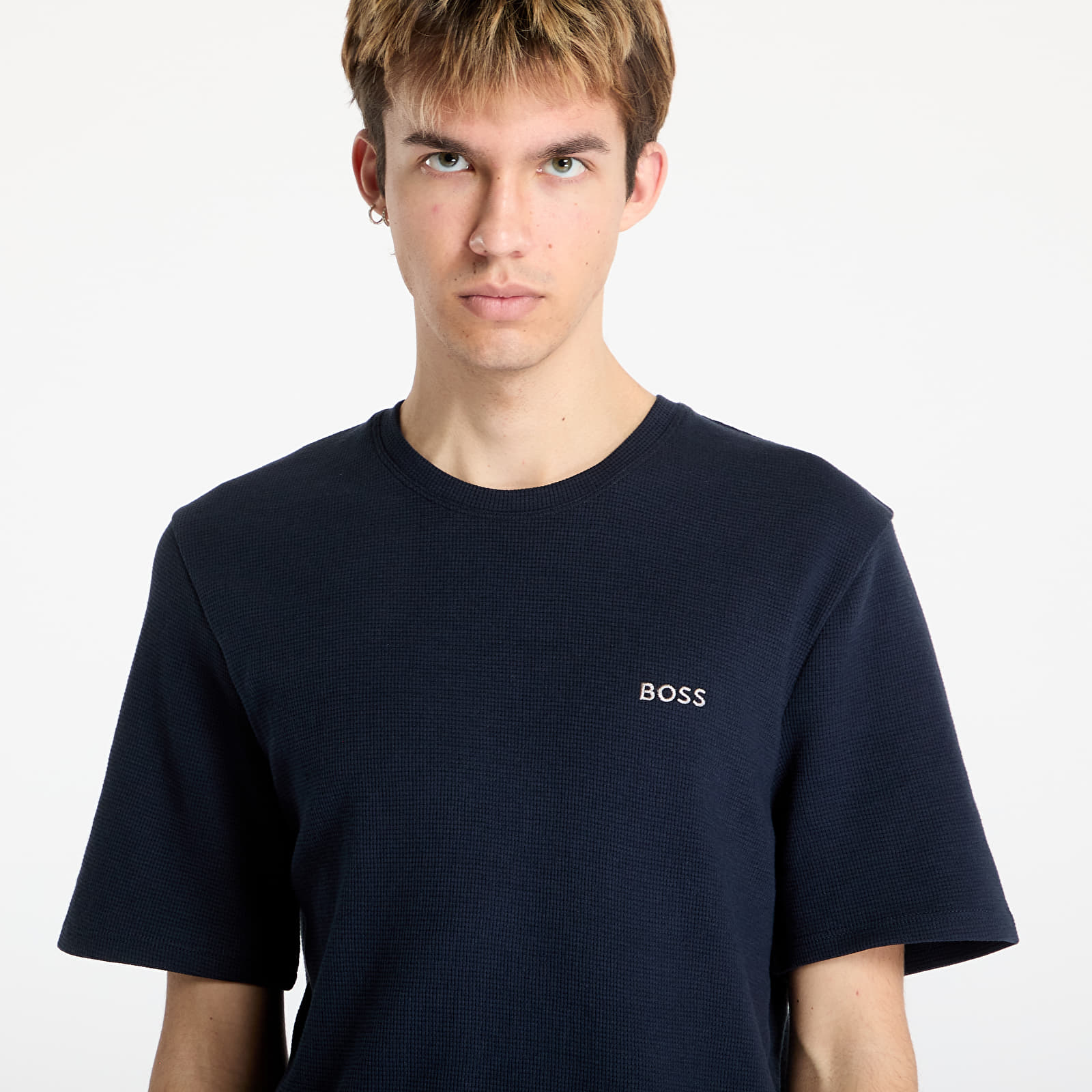T-shirts Hugo Boss Men's Waffle T-Shirt Blue