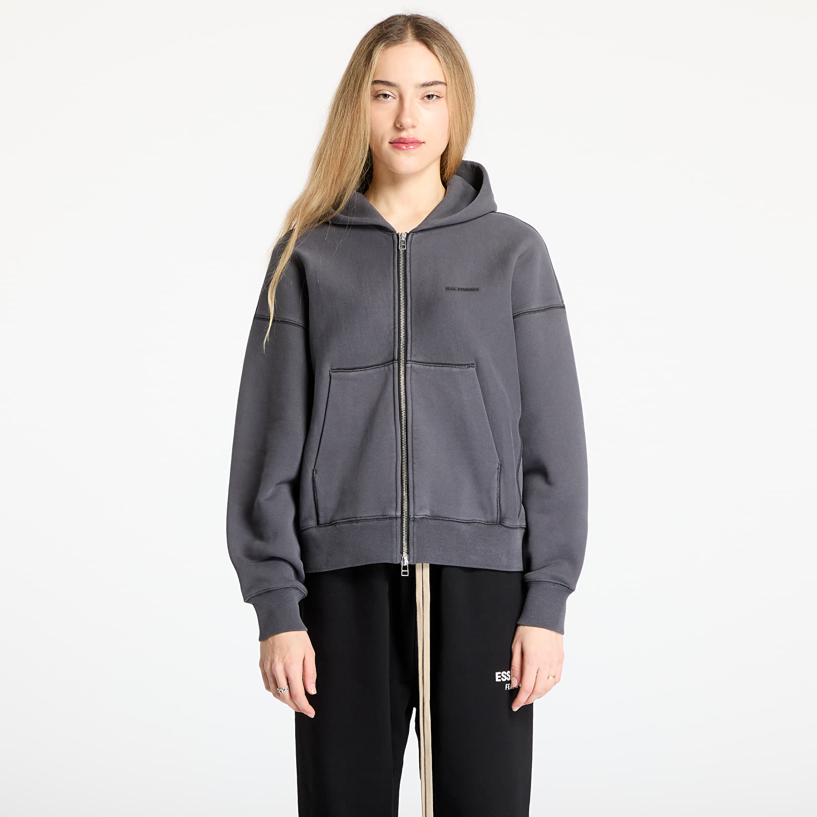 Hoodies and sweatshirts  HAL STUDIOS® Haus Hooded Zip Sweatshirt UNISEX Washed Black