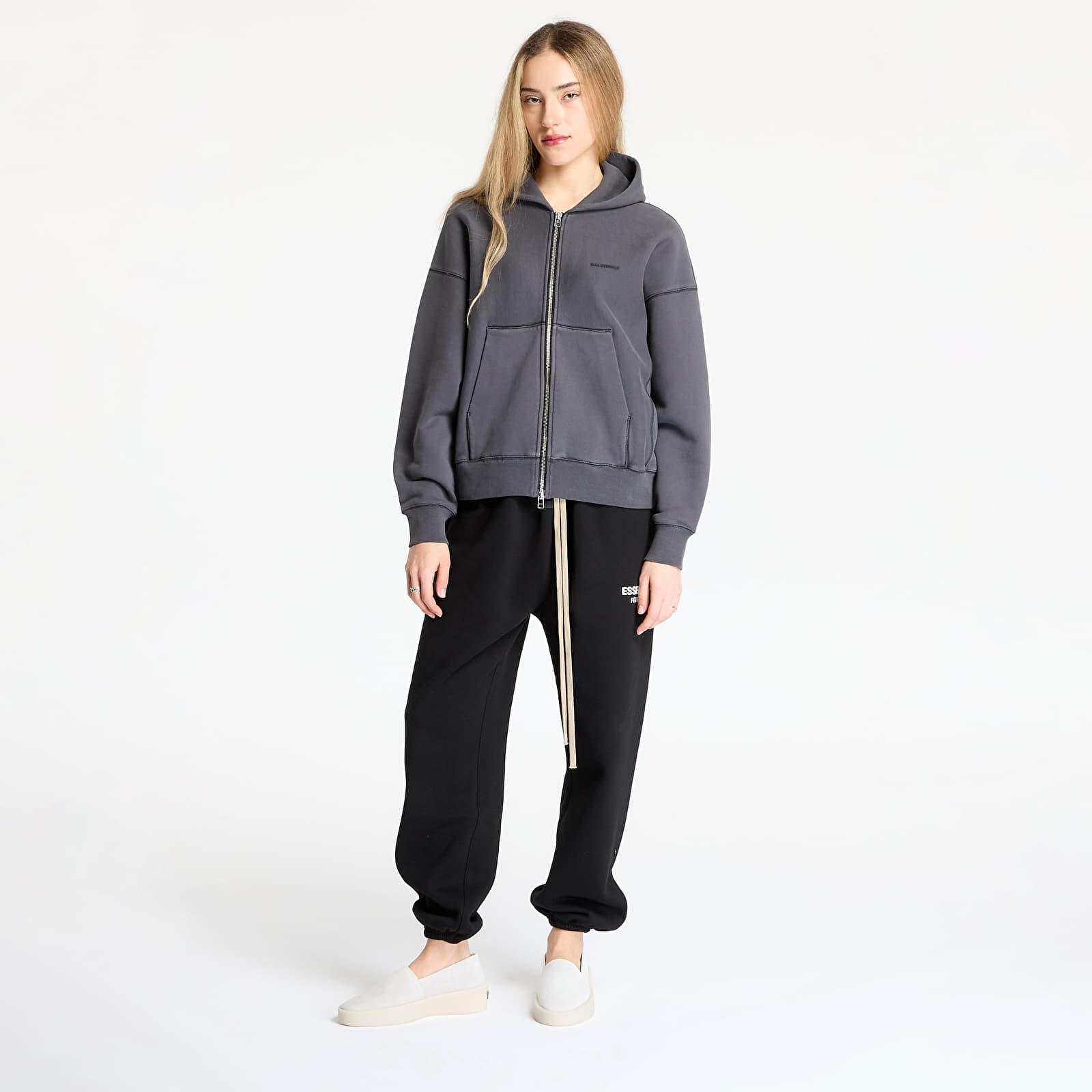 Hoodies and sweatshirts  HAL STUDIOS® Haus Hooded Zip Sweatshirt UNISEX Washed Black