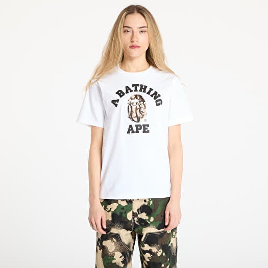 T-shirt A BATHING APE Trial Camo College Tee UNISEX White