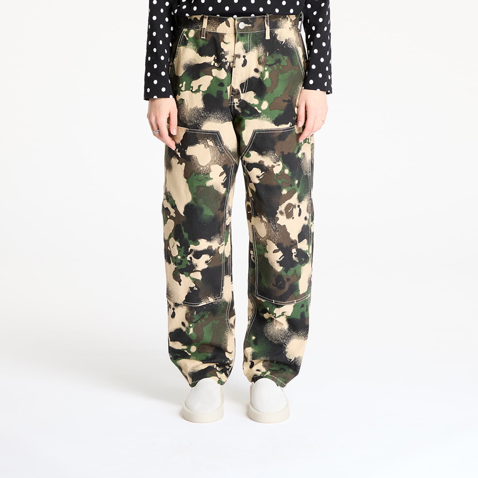 Meeste püksid A BATHING APE Map Camo Relaxed Fit Work Pants UNISEX Green