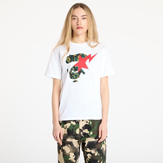 Maglietta A BATHING APE Trial Camo Face Sta Tee UNISEX White