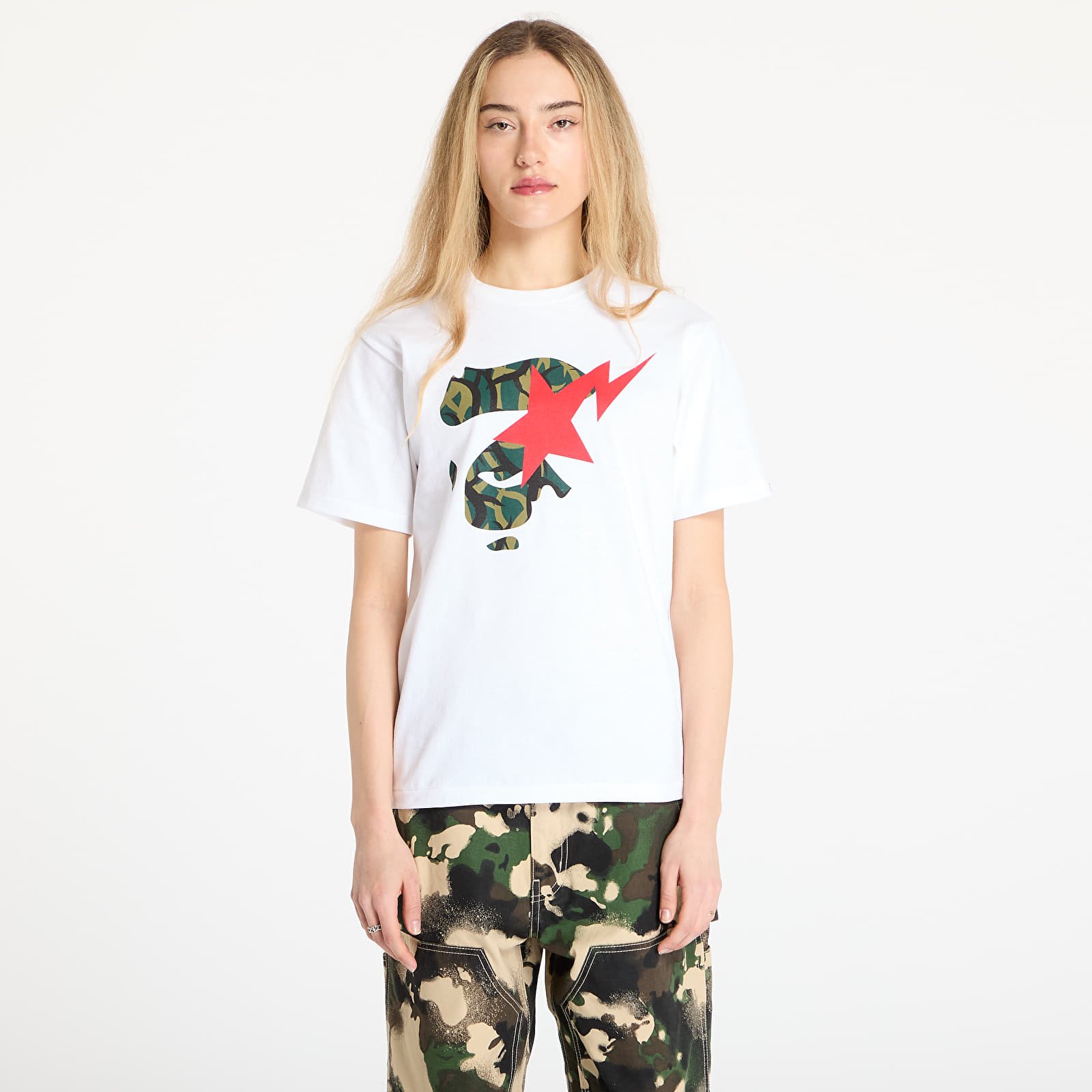 T-shirts A BATHING APE Trial Camo Face Sta Tee UNISEX White