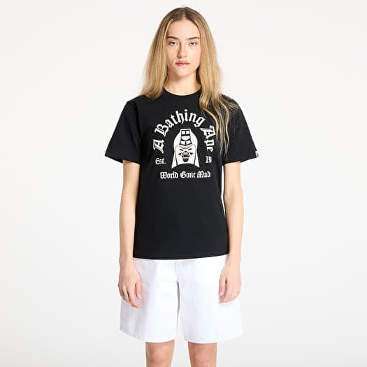 Tričko A BATHING APE Mad General College Tee UNISEX Black