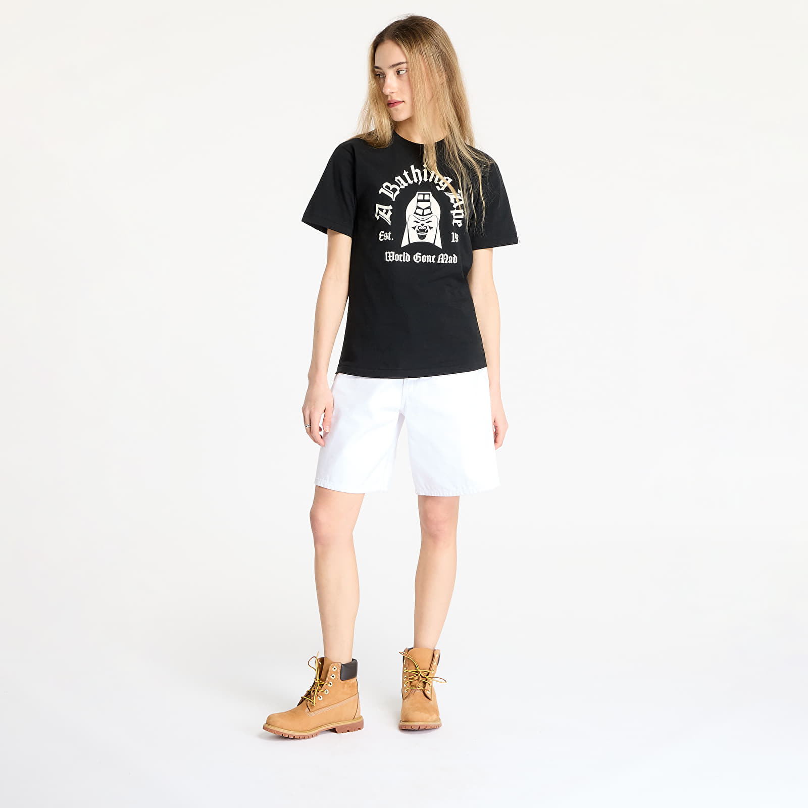 Trička A BATHING APE Mad General College Tee UNISEX Black