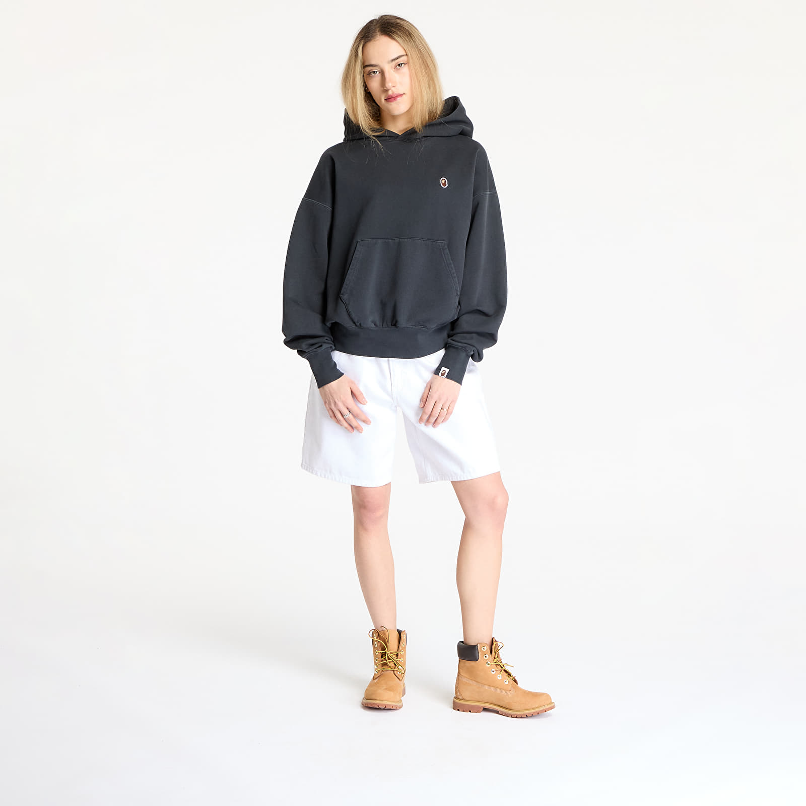 Hoodies and sweatshirts  A BATHING APE Pigment Dyed One Point Oversized Pullover Hoodie Black