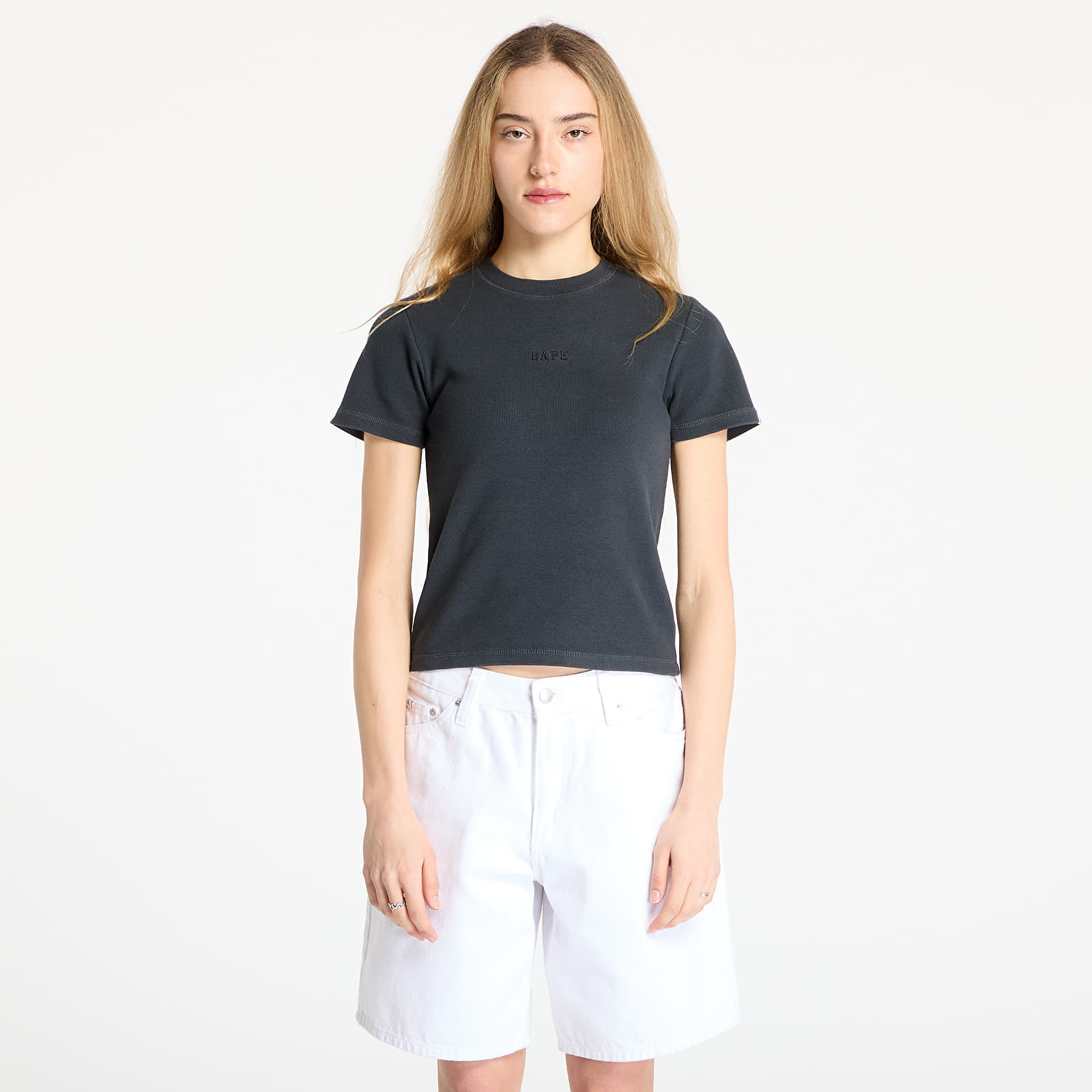 Tricou A BATHING APE Pigment Dyed Rib Tee Black S