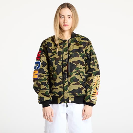 A BATHING APE 1St Camo Shark Ma-1 Jacket UNISEX Green