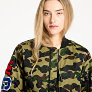 A BATHING APE MA-1ジャケット オリーブグリーン A BATHING APE】アベイシングエイプ『ロゴ MA-1 中綿ジャケット sizeL