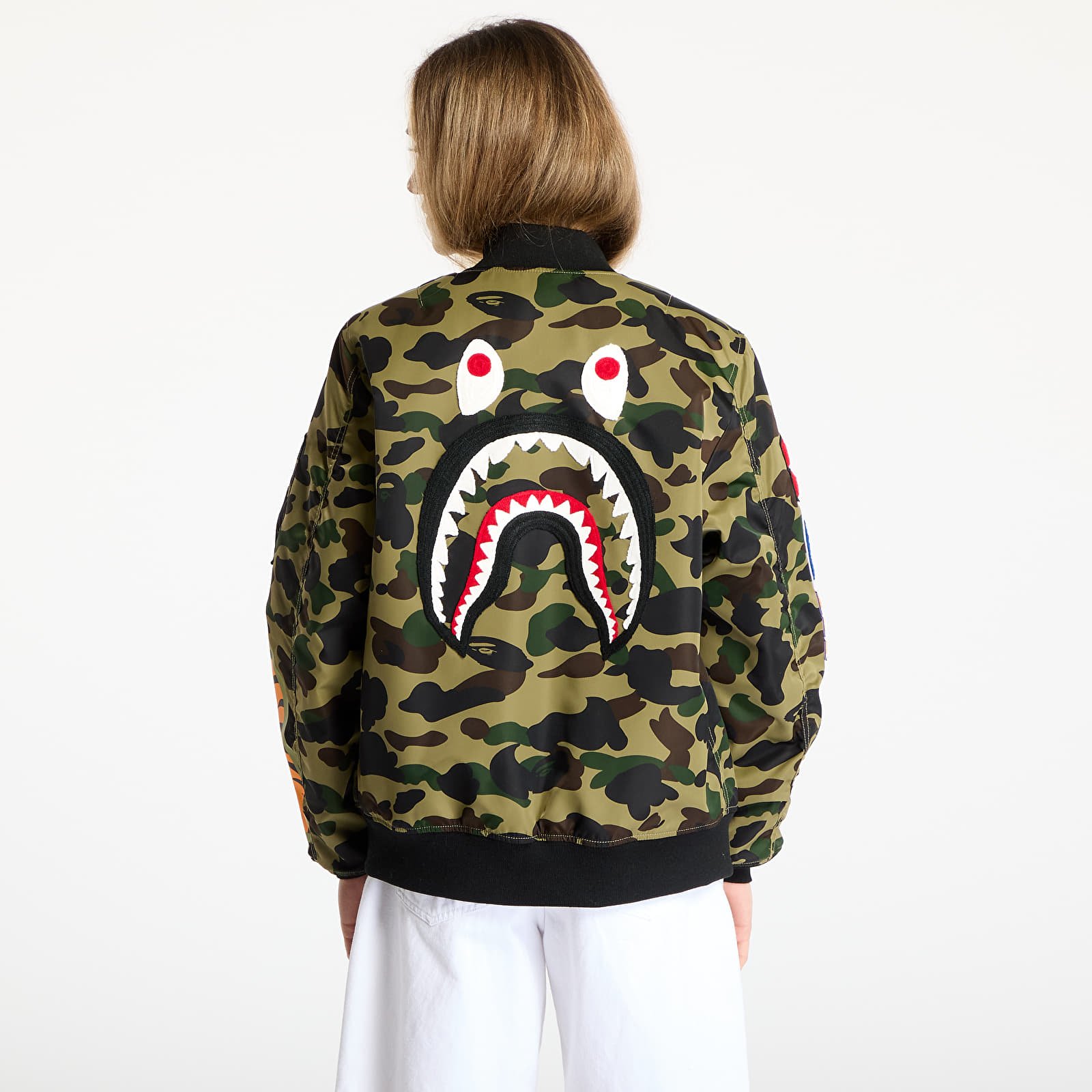 Meeste jakid A BATHING APE 1St Camo Shark Ma-1 Jacket UNISEX Green