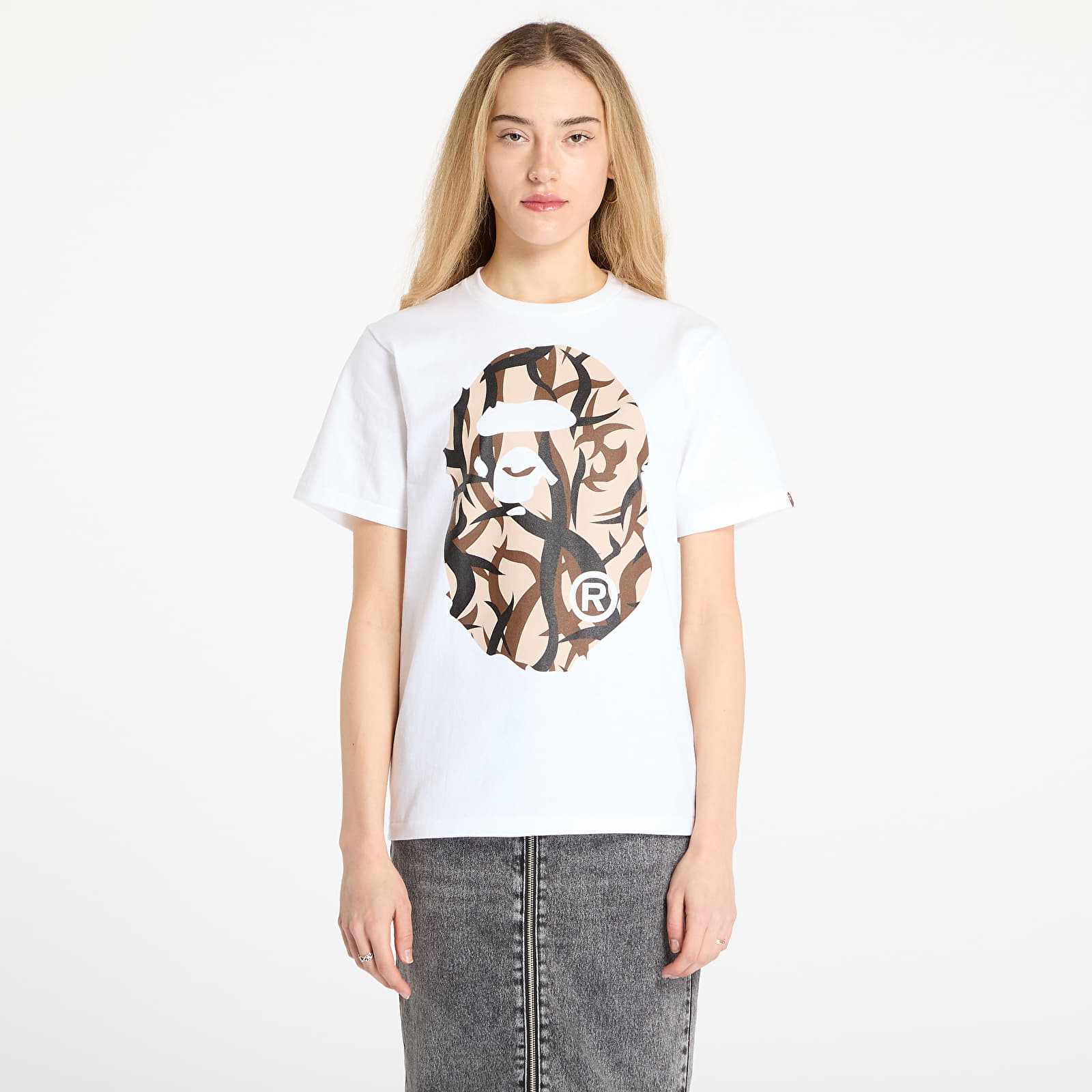 T-shirts A BATHING APE Trial Camo Big Ape Head Tee UNISEX White