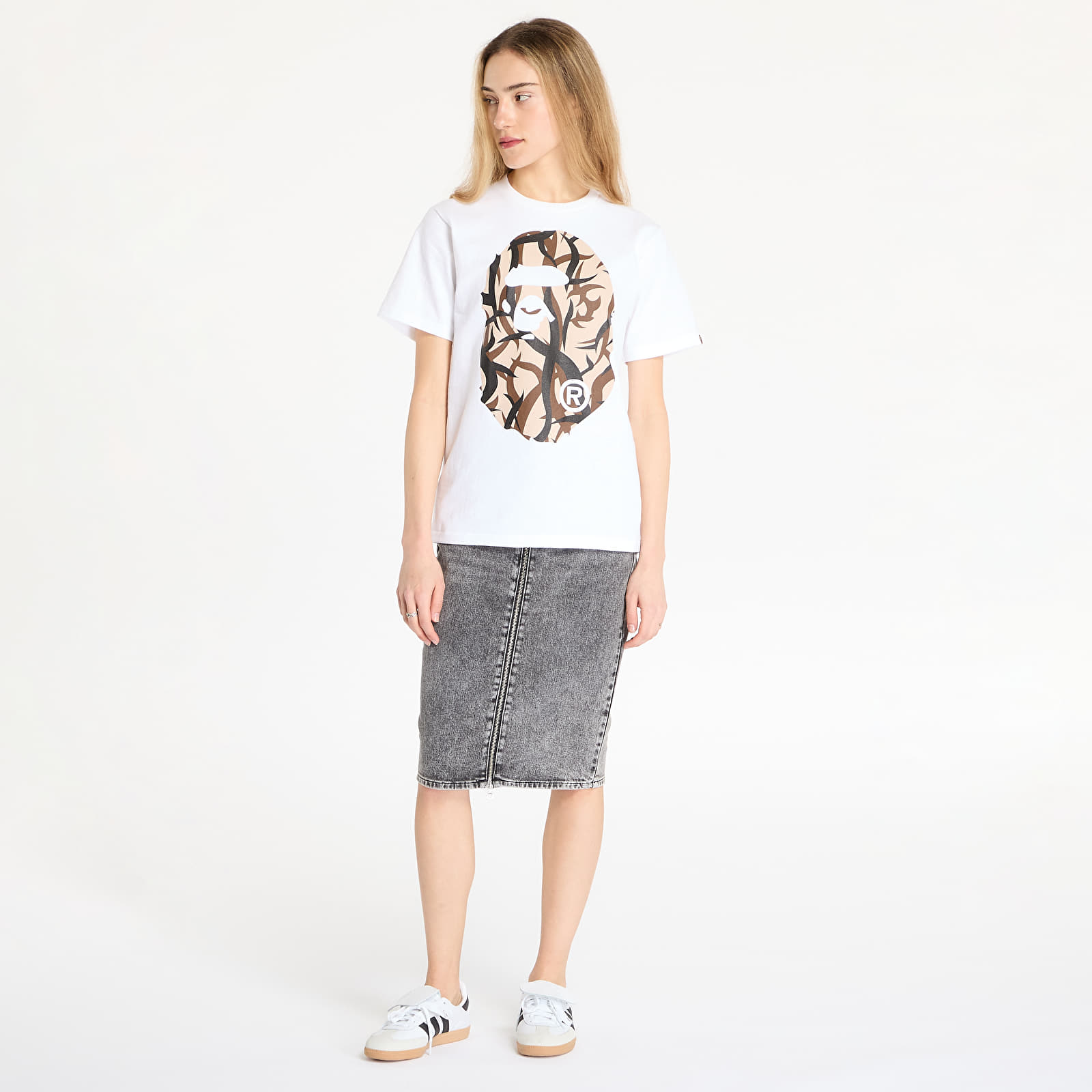 T-shirts A BATHING APE Trial Camo Big Ape Head Tee UNISEX White