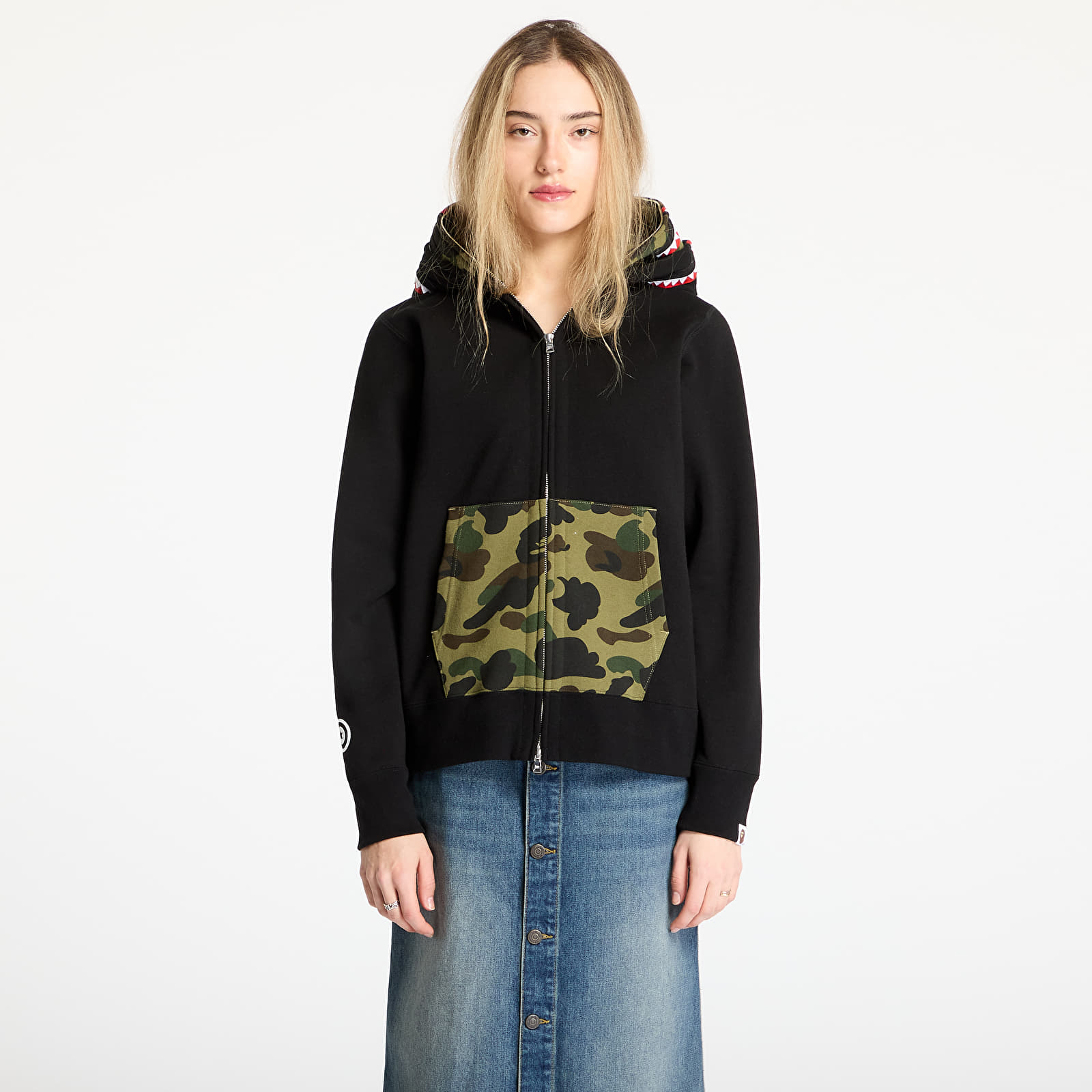 Men's hoodies A BATHING APE 1St Camo Shark Full Zip Double Hoodie UNISEX Black