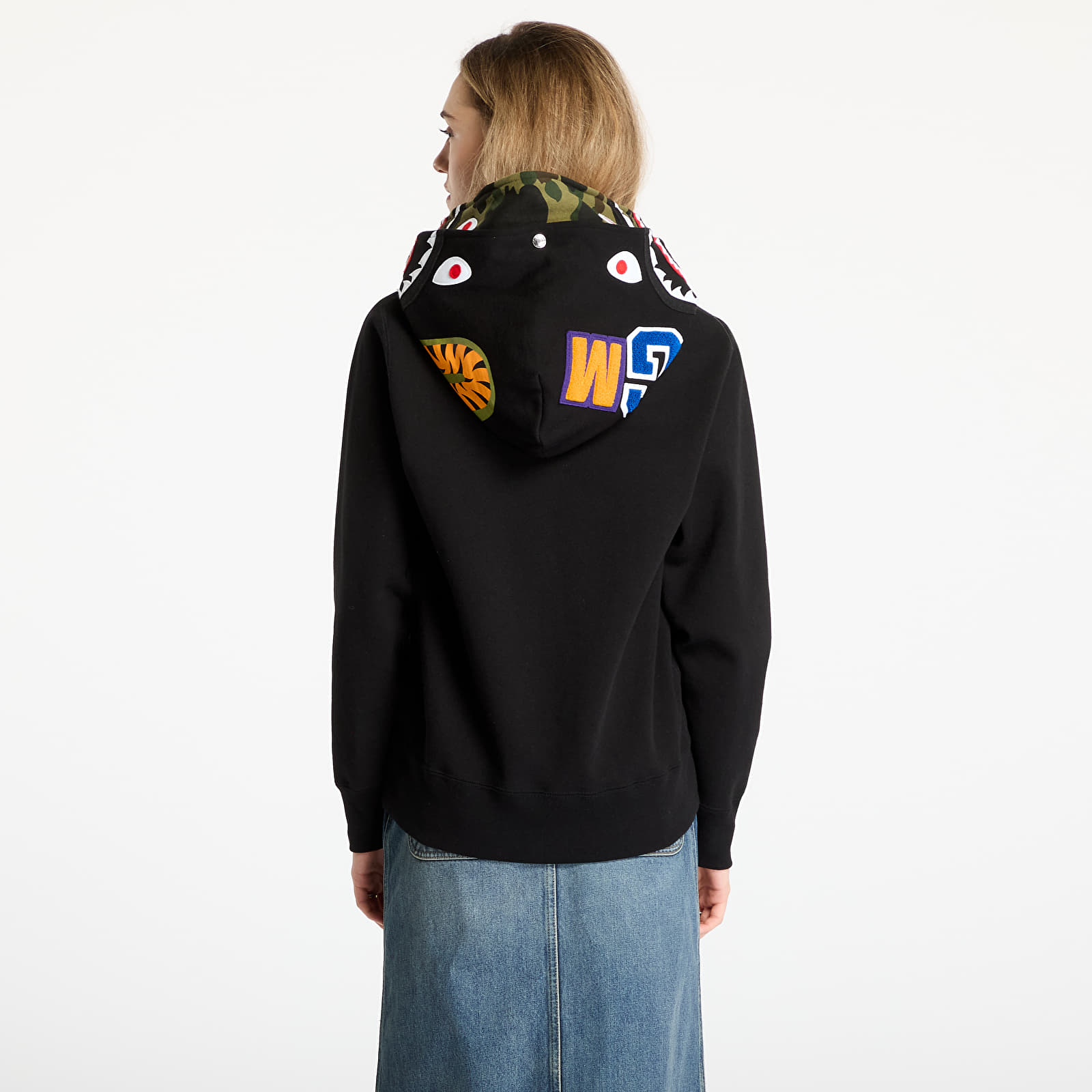 Men's hoodies A BATHING APE 1St Camo Shark Full Zip Double Hoodie UNISEX Black