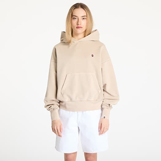A BATHING APE Pigment Dyed One Point Oversized Pullover Hoodie Gray