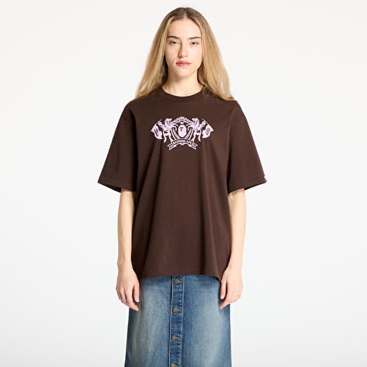 Μπλουζάκι A BATHING APE College Logo Relaxed Fit Tee UNISEX Brown