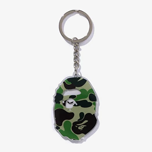 A BATHING APE Abc Camo Ape Head Acrylic Keychain Green