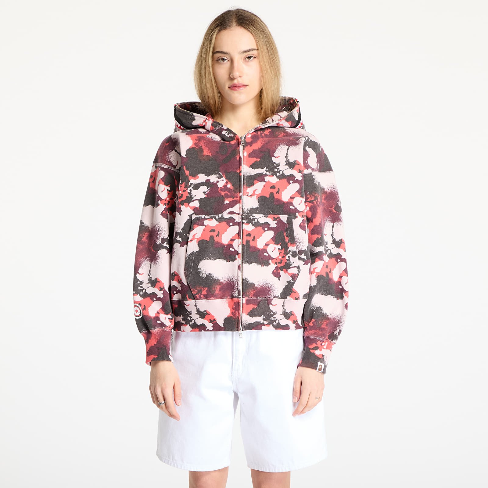 Hoodies and sweatshirts  A BATHING APE Map Camo Shark Relaxed Fit Full Zip Hoodie UNISEX Red