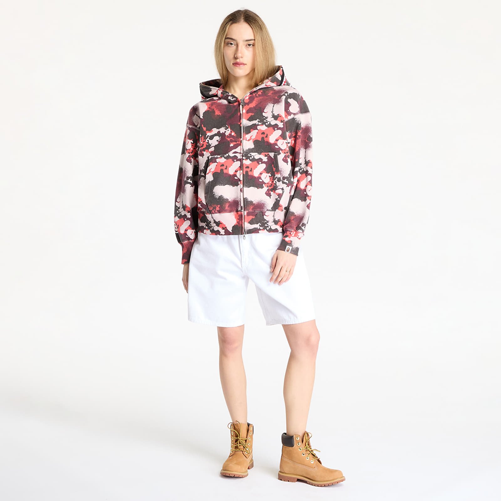 Hoodies and sweatshirts  A BATHING APE Map Camo Shark Relaxed Fit Full Zip Hoodie UNISEX Red