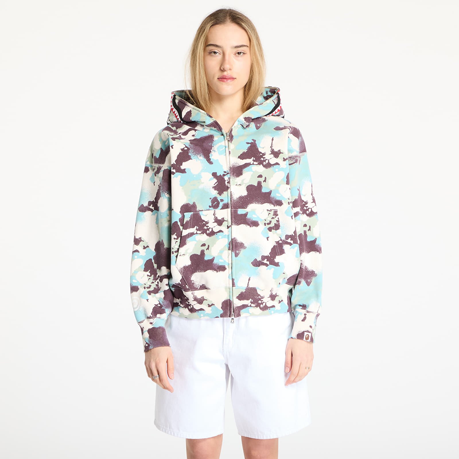 Sweatjacken und Sweatshirts A BATHING APE Map Camo Shark Relaxed Fit Full Zip Hoodie UNISEX Multicolor