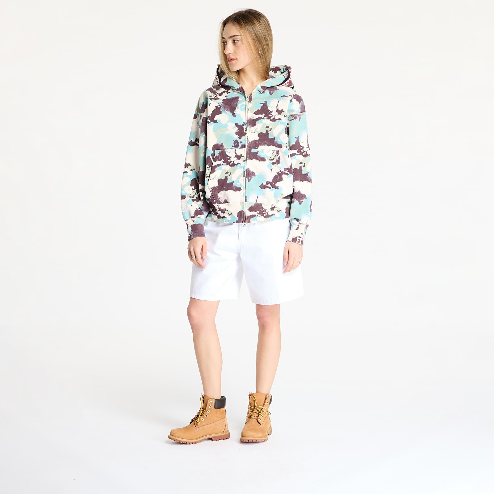 Sweatjacken und Sweatshirts A BATHING APE Map Camo Shark Relaxed Fit Full Zip Hoodie UNISEX Multicolor