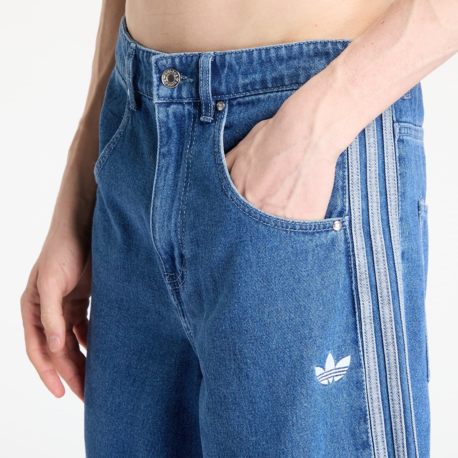 Calções adidas Firebird Adicolor Denim Shorts Medium Blue Denim