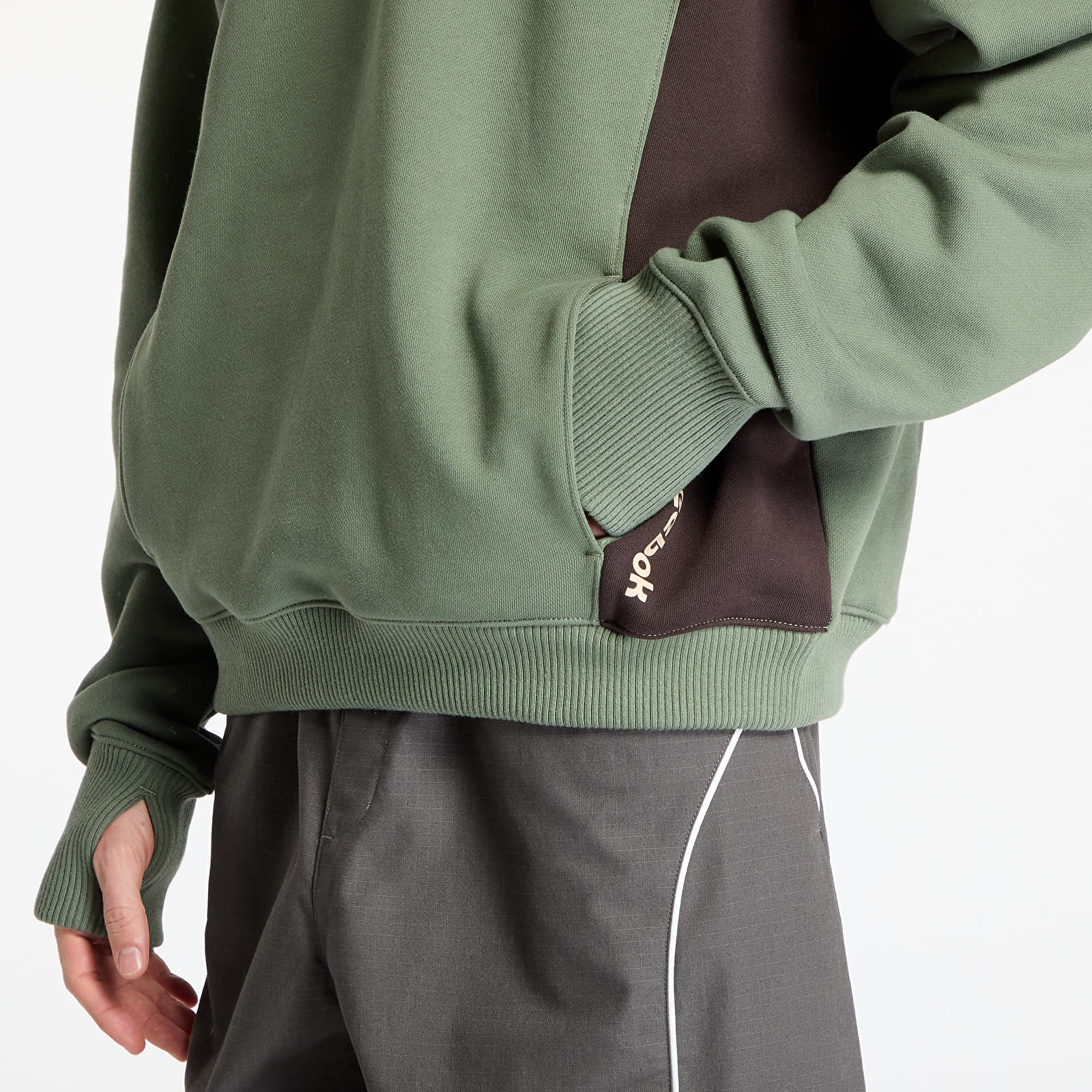 Meeste kapuutsiga dressid Reebok French Terry Crewneck UNISEX Breakaway Green/ Unearthed Brown