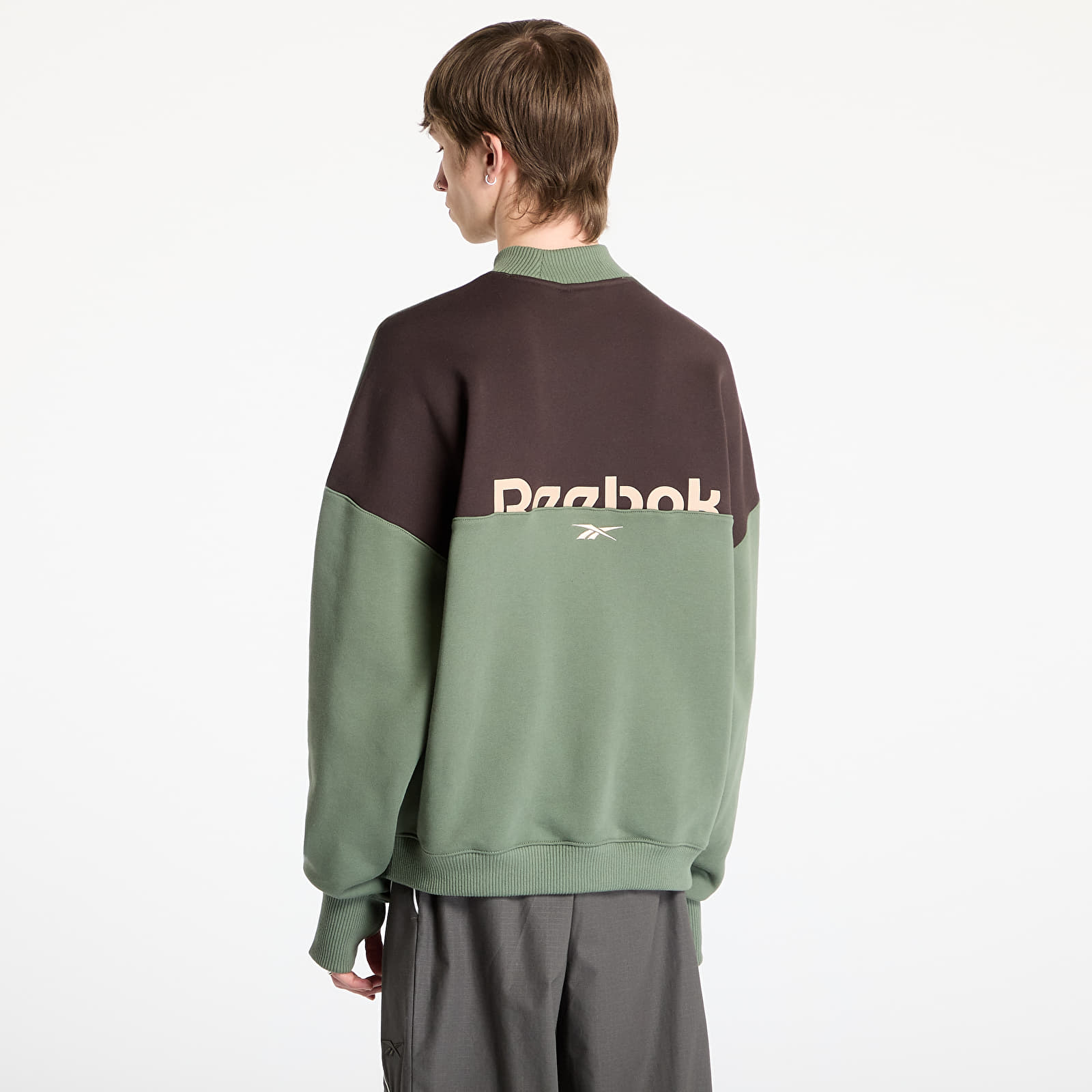 Meeste kapuutsiga dressid Reebok French Terry Crewneck UNISEX Breakaway Green/ Unearthed Brown