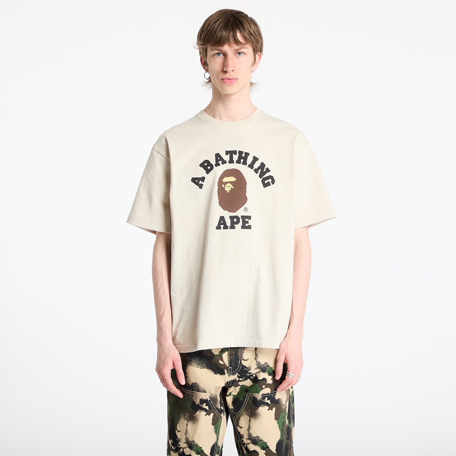 T-shirt A BATHING APE College Tee UNISEX Beige L