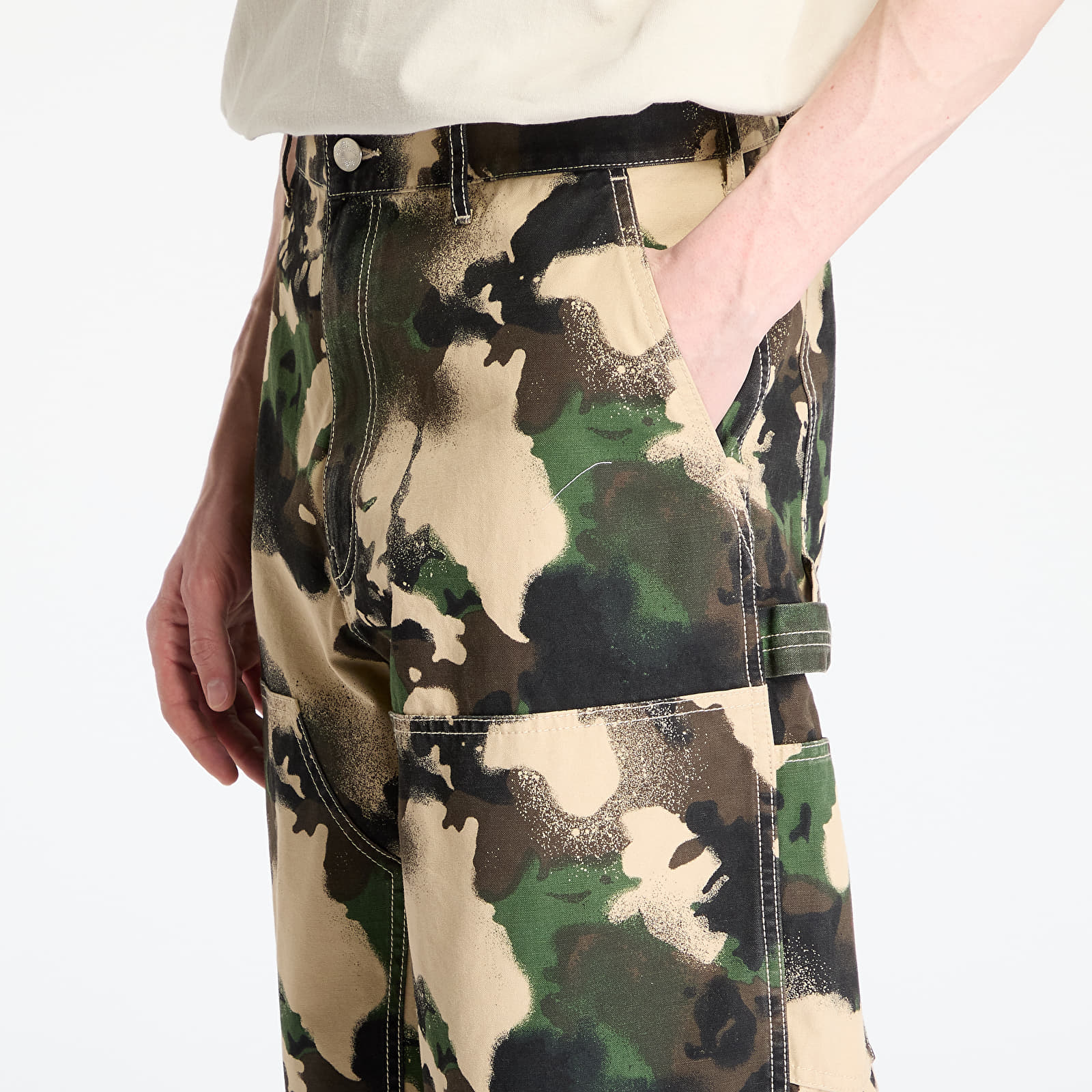 Meeste püksid A BATHING APE Map Camo Relaxed Fit Work Pants UNISEX Green