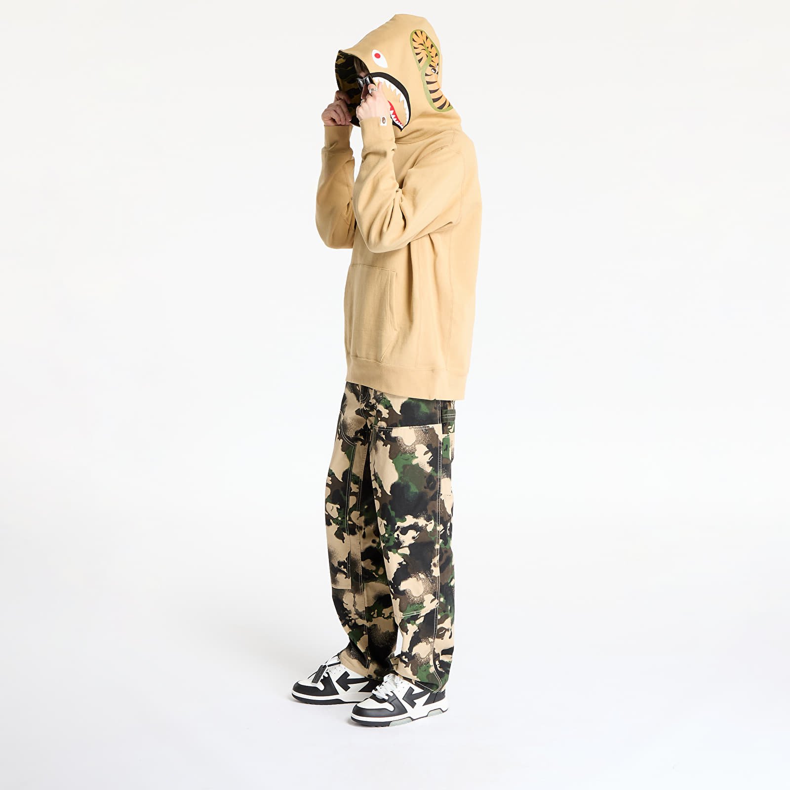 Men's hoodies A BATHING APE Abc Camo Shark Pullover Hoodie UNISEX Beige