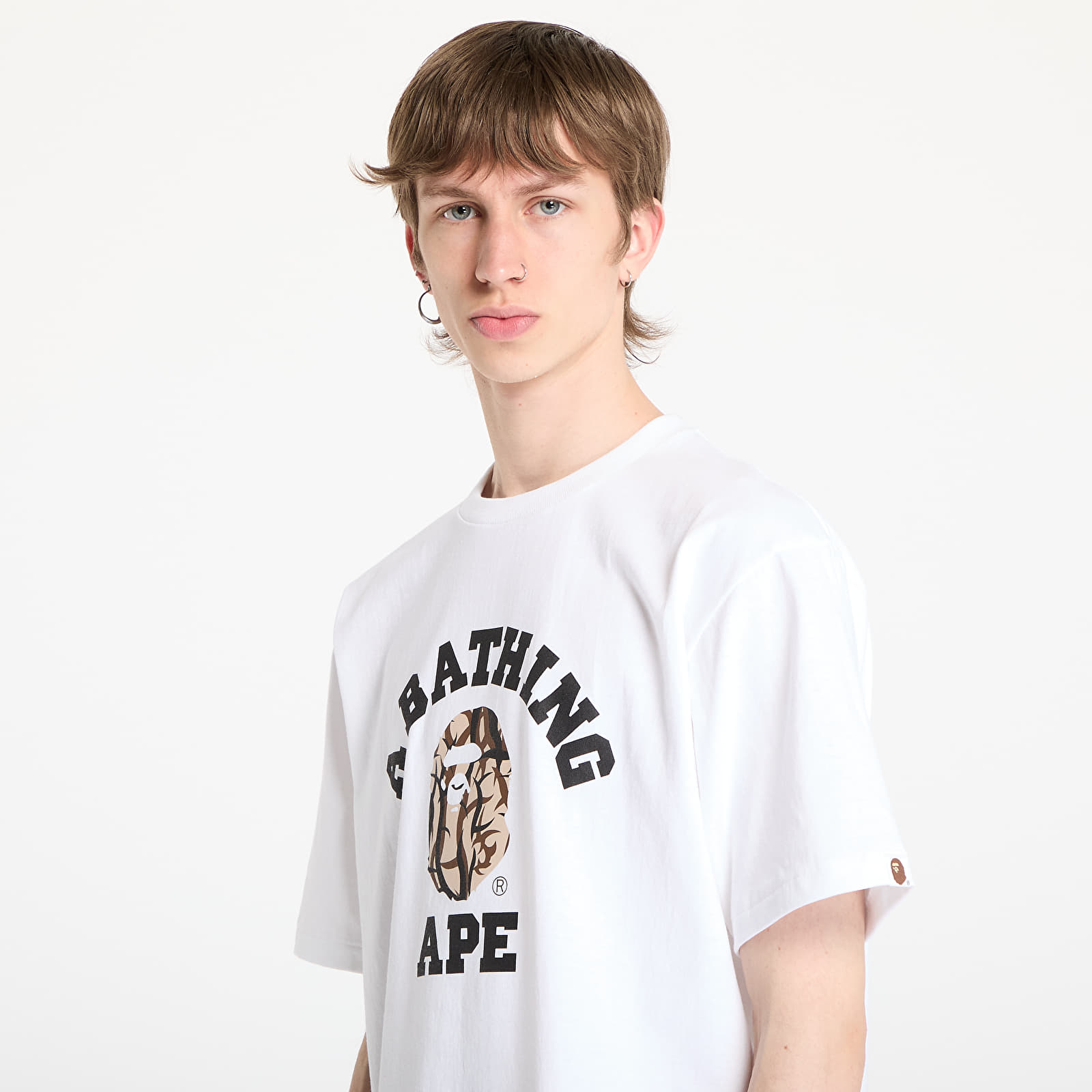 Тениски A BATHING APE Trial Camo College Tee UNISEX White