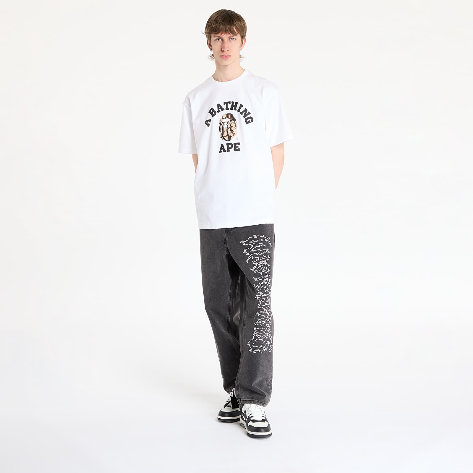 Тениски A BATHING APE Trial Camo College Tee UNISEX White